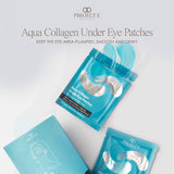 Aqua Collagen under Eye Patches by Project E Beauty | Reduce Dark Circles Puffy Eyes Undereye Bags | Anti-Aging Eye Masks | Diminish Fine Lines and Wrinkles | 20 Pairs