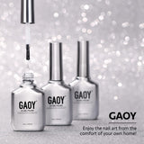 GAOY Gel Top Coat for Gel Nail Polish, 16Ml No Wipe Clear Finish, High Gloss Varnish for Long Lasting UV Gel Nail Art DIY