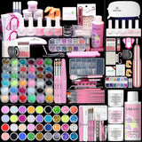 Saviland All-In-One Acrylic Nail Kit – Nails Kit Acrylic Set Acrylic Powder & Liquid with Nail Drill Acrylic Brush Gel Nail Polish Clear Nails Tips Nail Art Tools Nail Stuff for Nail Starters DIY