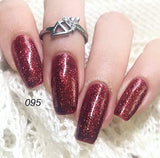 AIMEILI Soak off UV LED Gel Nail Polish Glitter Christmas - Heart Break Red (095) 10Ml