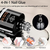 Modelones Nail Tips and Glue Gel Kit, Upgraded Gel X Nail Kit, 4 in 1 Nail Glue Gel with 500Pcs Half Matte Almond Nails & Portable U V LED Nail Lamp, Fast Nail Extension Valentines for Women Gift