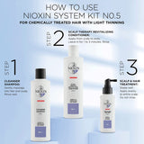 NIOXIN System 5 Duo Pack, Cleanser Shampoo + Scalp Therapy Revitalising Conditioner (1L + 1L), for Chemically Treated Hair with Light Thinning