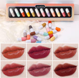 Ausale Mini Capsule Lipstick Set 12 Colors Matte Lipstick Pill Shaped Lipstick Waterproof Long Lasting Make up Lip Capsules Lipstick