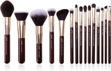 Jessup 15Pcs Makeup Brushes Make up Tool Kit Beauty Professional Eyeshadow Power Lipstick Blending Cheeck Cosmetic Brushes Set Zinfandel T283