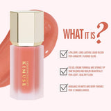 KIMUSE Soft Cream Blush Makeup, Liquid Blush for Cheeks, Weightless, Long-Wearing, Smudge Proof, Natural-Looking, Dewy Finish, Skin Tint Blush Makeup 0.135 Fl Oz / 4 Ml (Joyful-Coral Sheer)