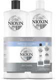 NIOXIN System 1 Duo Pack, Cleanser Shampoo + Scalp Therapy Revitalising Conditioner (1L + 1L), for Natural Hair with Light Thinning