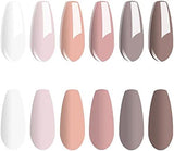 Vishine Gel Nail Polish Kit - 6 Colors Classic Nudes Series Natural Skin Tone, Trendy Pigmented Daily Nail Gel Shades Nail Art at All Seasons