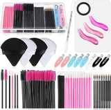 Disposable Makeup Applicators Accessories Kit with Makeup Mixing Tray Triangle Puff Makeup Artist Supplies with Mascara Wands, Lip Brushes, Hair Clips Makeup Puffs for Face with Storage Box