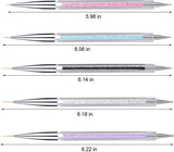 5 Pcs Nail Art Liner Brushes Dual-Ended Nail Polish Decorating Brush Including Fine Striping Brush and Dotting Pen (5,7,9,11,13 Mm)