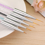 5 Pcs Nail Art Liner Brushes Dual-Ended Nail Polish Decorating Brush Including Fine Striping Brush and Dotting Pen (5,7,9,11,13 Mm)