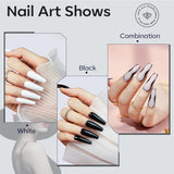 Modelones Gel Nail Polish, 1 Pcs 15Ml Pure Black Color Gel Polish Set Soak off LED Long-Wear Mirror Shine Essential Nail Gel Salon Manicure Design DIY at Home, 0.5 Fluid Ounces