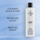 NIOXIN System 1 Duo Pack, Cleanser Shampoo + Scalp Therapy Revitalising Conditioner (1L + 1L), for Natural Hair with Light Thinning