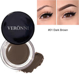 VERONNI Eyebrow Cream,Brow Color Long Lasting Waterproof Eyebrow Pomade Gel,Eyebrows Enhancers Smooth Eye Brow Makeup 0.75Oz（#01 Dark Brown)）