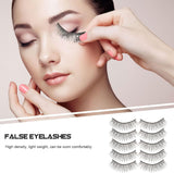 Lurrose Natural False Lashes 5 Pairs False Eyelashes Fluffy Eyelashes with Rhinestones Fake Lashes Natural Look Lashes Pestañas Postizas Naturales