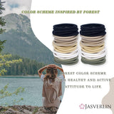 JASVERLIN Blonde Hair Elastics Ties - No Damage Ponytail Holders for Thick Curly Hair, Hair Bands for Women and Girls - Super Stretchy Rubber Bands for Hair - Assorted Hair Styling Accessories - 1/8 Inch 50 Pieces (Desert Dahlia)