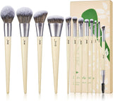 Jessup Vegan Makeup Brushes Set Premium Eco-Friendly Synthetic Powder Foundation Highlight Concealer Eyeshadow Blending Eyebrow Liner Spoolie Brush Set Burlywood 12Pcs T327