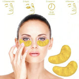 20PCS Gold Gel Anti-Wrinkle Dark Circle Collagen under Eye Collagen Patches Pad Gold Moisturizing under Eye Mask, under Eye Gel Pads for Dark Circles and Puffiness