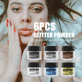 VIOLA HOUSE Glitter for Face Hair Eyes and Body, Festival Glitter Nails Makeup Long Lasting Sparkling,8 Pcs Slim Fine Laser Glitter Powder Set,Liquid Body Glitter Gel