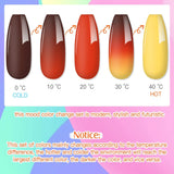 Color Changing Gel Nail Polish Set 6 Pcs 3 Temperature Mood Change Nail Gel Soak off Uv Led Polish Gel Kit Collection Starter Manicure Gift Home/ Salon(8 Ml)