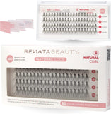 Renata Beauty 10D NATURAL Look [C Curl] Individual False Lashes – Multipack 80Pcs Lash Clusters 10-13Mm – DIY Faux Lash Extension Kit for Professional and Home Application – Superb Natural Style