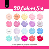 Beetles Pastel Gel Nail Polish Kit with Gel Base and Top Coat - 20Pcs Pastel Macaron Colors Collection, Popular Bright Nail Art Solid Sparkle Glitters Colors