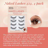 Ardell False Eyelashes Naked Lash 424 4 Pairs Multipack Black Fluffy Barely-There Natural Enhances Eyes Super Soft Lashes Comfortable Invisiband Vegan-Friendly Cruelty-Free False Lashes