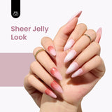 Beetles Gel Polish Jelly Gel Nail Polish 6 Colors Chasing Summer Breeze Jelly Blue Sliver Glitter Gel Nude Gray Nail Art Design Soak off Led Nail Lamp Spring Summer Nails Manicure Set for Girls Women