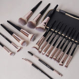 Makeup Brushes with Case, MAANGE 18 Pcs Professional Makeup Brush Set Premium Synthetic Face Kabuki Brush Kit Foundation Powder Eyeshadow Make up Brushes Set Christmas Gift (Pinkgold)