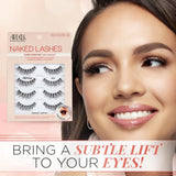 Ardell False Eyelashes Naked Lash 424 4 Pairs Multipack Black Fluffy Barely-There Natural Enhances Eyes Super Soft Lashes Comfortable Invisiband Vegan-Friendly Cruelty-Free False Lashes