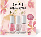 OPI NATURE STRONG Vegan Nail Polish, Natural Origin, Cruelty-Free Nail Lacquer - Trio Gift Set (Big Bloom Energy, Let Nature Take It'S Quartz, Intentions Are Rose Gold)