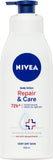 NIVEA Repair and Care Body Lotion (400Ml), 72Hr Intensive Body Moisturiser, Nourishing Cream with Intensive Moisture Serum and Dexpanthenol, Relief for Dry and Irritated Skin