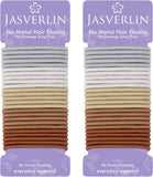 JASVERLIN Blonde Hair Elastics Ties - No Damage Ponytail Holders for Thick Curly Hair, Hair Bands for Women and Girls - Super Stretchy Rubber Bands for Hair - Assorted Hair Styling Accessories - 1/8 Inch 50 Pieces (Desert Dahlia)