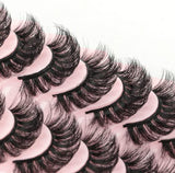 10 Pairs 7D False Lashes ,False Lashes Wispy False Eyelashes Short Fake Eyelashes Fluffy for Women'S