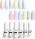 Vishine Pastel Gel Nail Polish Set - Spring Summer Candy Color Gel Polish, Soak off Gel Polish Set, Nail Lamp Required, 8Ml Each Bottle Decorations Nail Art Gifts Box