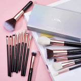 Jessup 15Pcs Makeup Brushes Make up Tool Kit Beauty Professional Eyeshadow Power Lipstick Blending Cheeck Cosmetic Brushes Set Blushing Bride T293