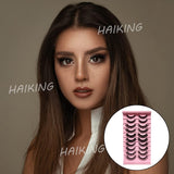 Fluffy Natural False Lashes, 20 Pcs Wispy Fake Eyelashes for Make Up, Wedding, Party, Bridal Makeup (Black)