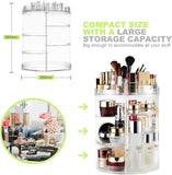 Makeup Organizer, 360 Degree Rotating Adjustable Cosmetic Storage Display Case with 8 Layers Large Capacity, Fits Jewelry,Makeup Brushes, Lipsticks and More, Clear Transparent