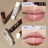 Fantasyday 2 PCS Lip Plumper Gloss Lip Oils,Transparent Colorless Moisturizing Lip Lotion,Can Keep Your Lips Moisturized and Plumper for a Long Time Lip Care(Cocoa Bean+Milk)