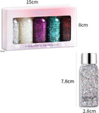 Enmart 6 Pcs Body Glitter Gel, Diamond Glitter Gel Cream, Nails Glitter Makeup Liquid Long Lasting Sparkling Chunky Shimmer Gel for Body Face Eye Hair Lip Festival Art Party Halloween