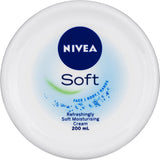 NIVEA Soft Moisturising Cream (200Ml), Refreshing Moisturiser for Face, Body and Hands with Vitamin E and Jojoba Oil, Hand Cream Moisturises Deeply, All Purpose Body Lotion