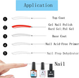 MAGIC ARMOR Nail Dehydrator and Acid-Free Nail Primer with Glossy Top Coat Kit Nail Dehydrator Suitable for Quick Air Drying and Super Bonding of Natural Nails and Acrylic Powder and Gel Nail Polish