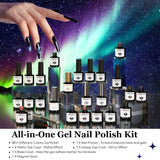 Modelones Gel Nail Polish 24PCS Brown Red Pink Purple 7Ml Gel Polish Set Winter Spring Soak off Gel Nail Kit Glitter Nail Gel Polish Starter Kit Beauty Gifts Set