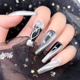 Senvenski Gel Nail Polish White Black Silver Grey Glitter Color Changing Thermal Magnetic Cat Eye Mood Temperature Chameleon Gift Soak off UV LED Art Manicure Varnish (HS004)