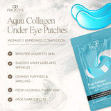 Aqua Collagen under Eye Patches by Project E Beauty | Reduce Dark Circles Puffy Eyes Undereye Bags | Anti-Aging Eye Masks | Diminish Fine Lines and Wrinkles | 20 Pairs