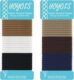 HOYOLS No Metal Hair Elastics Bands, Assorted Sport Daily Color Ponytail Holder No Snag Hair Ties for Girls Women Thick Hair 4Mm, Hair Accessories - 6 Colors 60 Count (Sport)