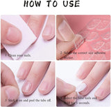 24 PCS Shining Powder French Edge False Nails Short Glossy Oval Press on Nails for Women and Girl Full Cover Wear Finger Nail Art Tips (Red 1)