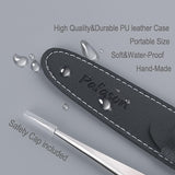 PAFASON Stainless Steel Eyelash Extension Tweezers Set-Precision Tweezers for Grafting 2D-6D Volume & Individual False Lashes Extensions with PU Leather Case