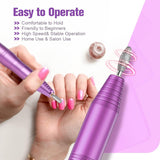 SUBAY 20000RPM USB Portable Electric Nail Drill Machine,Compact Electric Nail File for Acrylic Nails,Gel Nails,Dip Powder Nails,Manicure Pedicure Tools E File Nail Drill Come with 6Pcs Nail Drill Bits and Sanding Bands for Salon Home Use ,Pink