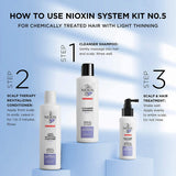 NIOXIN System 5 Trio Pack, Cleanser Shampoo + Scalp Therapy Revitalising Conditioner + Scalp and Hair Treatment (150Ml + 150Ml + 50Ml), for Chemically Treated Hair with Light Thinning