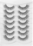 Jiocolor Lashes Bottom Lashes Strip Natural Bottom Eyelashes Wispy under False Lashes Lower Lashes Extension Clear Band Mink Lashes 7 Pairs R1